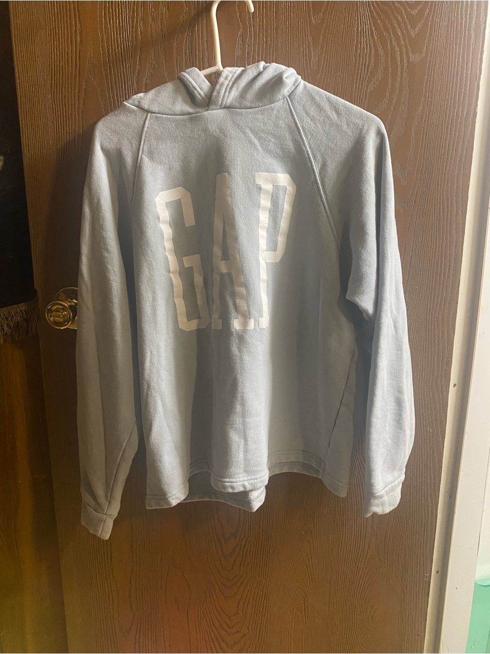 GAP Women's Light Blue Pullover Hoodie with White Logo